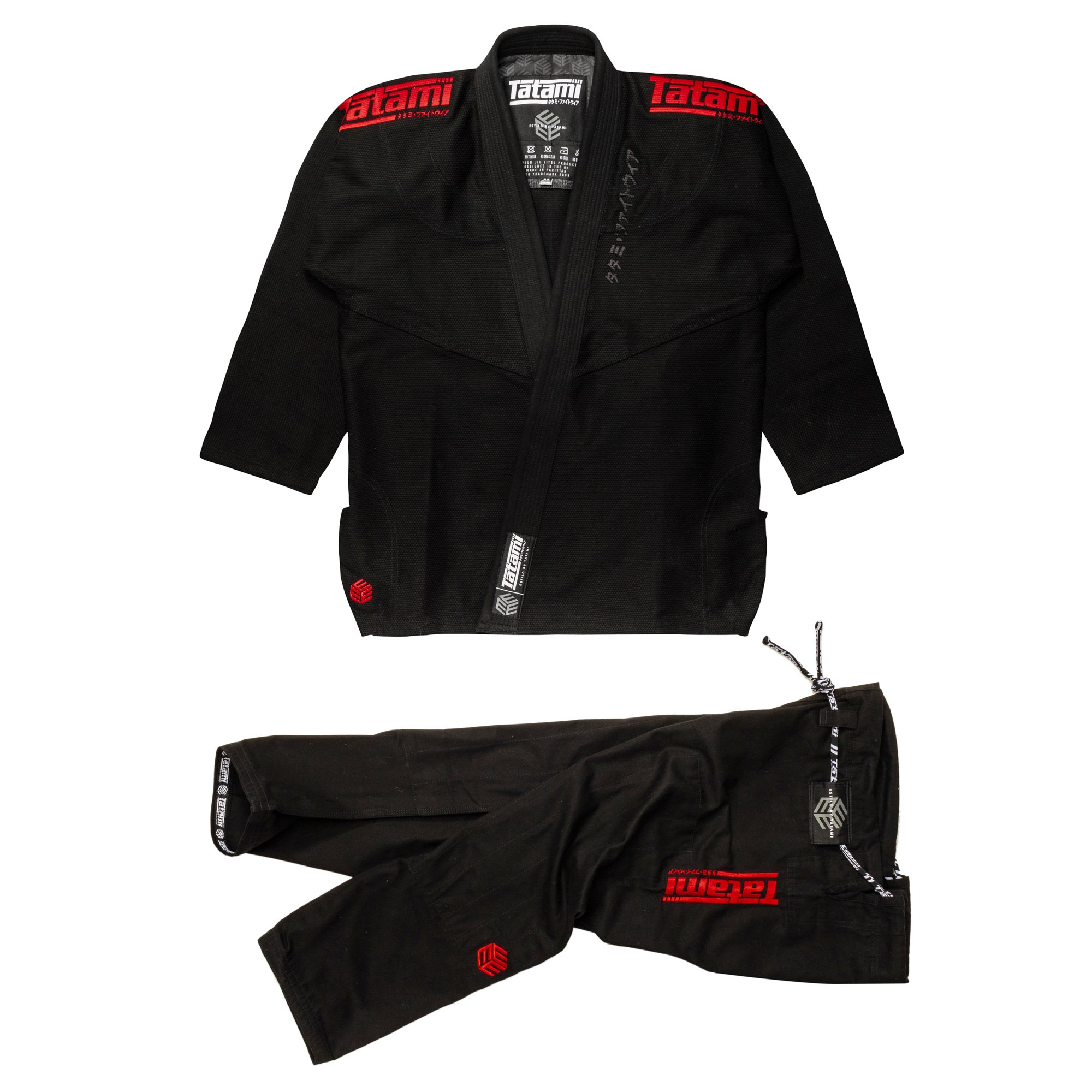 TATAMI Fightwear ESTILO BLACK LABEL Női BJJ Gi, Fekete/Piros