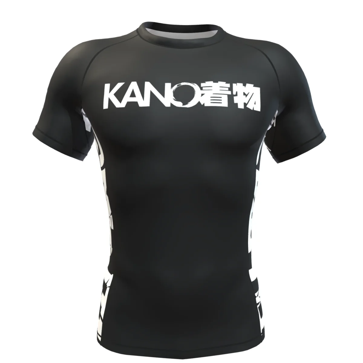 KANO COMPETITION Rashguard, Rövid ujjú, Fekete/Fehér