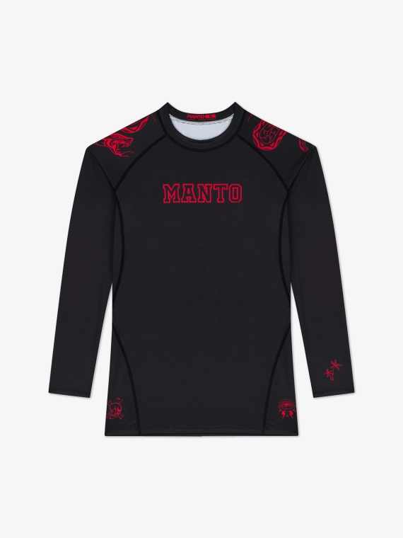 MANTO MIKO Rashguard, Hosszú ujjú, Fekete/Piros