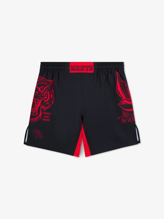 MANTO MIKO Fightshort, Fekete/Piros