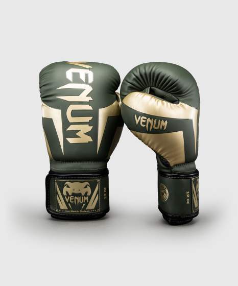 VENUM ELITE Boxkesztyű, Khaki/Arany