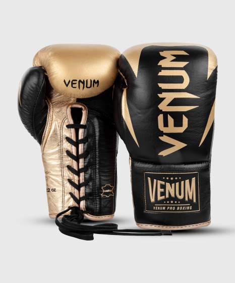 VENUM HAMMER PRO Fűzős boxkesztyű, Fekete/Arany