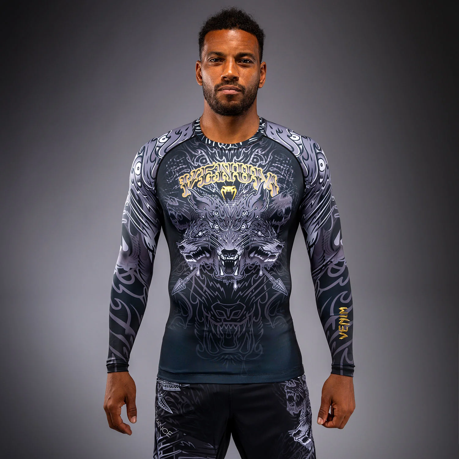 VENUM WOLF ATAK Rashguard, Hosszú ujjú, Fekete/Szürke